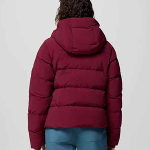 Women's Hooded Duck Down Cropped Puffer Jacket Lightweight <b>Thick</b> <b>Winter</b> Short Parka <b>Coat</b> Custom Logo Bubble Jacket - Product Image 2