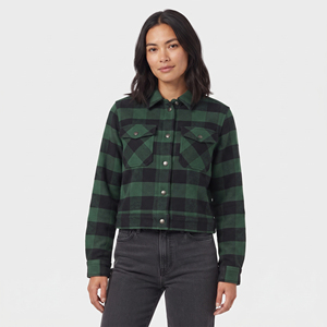 Women's Green Plaid <b>Flannel</b> <b>Jacket</b> Full Sleeve Turn-down Collar Button Closure 100% Cotton Plaid Crop <b>Jacket</b> <b>Flannel</b> Shirt Women - Product Image 1