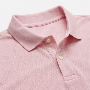 Polo de Manga Corta Rosa para Hombre, 100% Algodón Piqué, Casual, Transpirable, Corte Regular, Diseño de Punto Sólido - Product Image 4