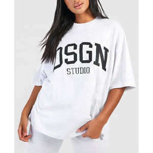 T-shirt personnalisé pour femme, impression sérigraphique, mode estivale, streetwear, décontracté, respirant, 100% coton, manches courtes, couleur personnalisable - Product Image 1