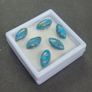 Turquesa azul cobre en forma de marquesa, cabujón, piedra preciosa suelta para la elaboración de joyería - Product Image 3