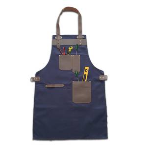 Delantal de Cocina Profesional de Lona con Correa de Cuero Resistente, Uniforme de Camarero de Bistro, Delantal Comercial para Cocina, Panadería y Camiones de Comida - Product Image 3