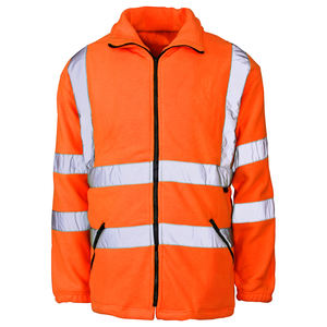 Veste de travail OEM, uniforme de travail, vêtements de sécurité fluorescents, combinaison de travail personnalisée, combinaison haute visibilité respirante 100% polyester polaire pour hommes - Product Image 3