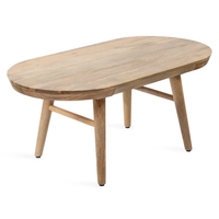 Eleganter Moderner Massivholz-Couchtisch Ovales Design Konische Beine Einfache Montage Wohnzimmermöbel Villa Zuhause FURAKA Maßgefertigt