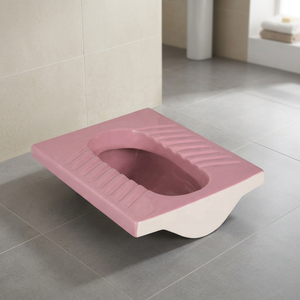 Red White Porcelain Squatting <b>Pan</b> Stylish Double Color <b>Ceramic</b> Sanitary Ware For Bathroom WC Export Quality - Product Image 5
