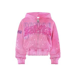 เสื้อฮู้ดซิปพิมพ์ลายเพชรคุณภาพสูง ดีไซน์ใหม่ ผู้ชาย ผ้าฝ้าย 100% สั่งทำพิเศษ ทรงปกติ สไตล์ดิสเทรส - Product Image 3