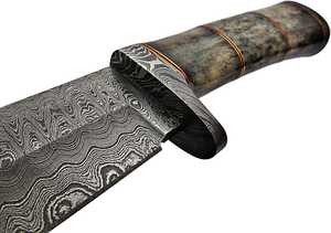 Custom Handmade Damascus Steel Camping <b>Knife</b> with Wood Handle OEM Best Product with Leather <b>Sheath</b> - Product Image 4