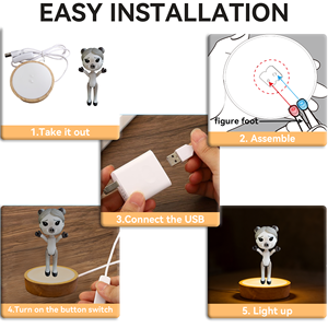 Lámpara Nocturna LED 3D con Forma de Cerdito, Cable USB Tipo A, Control de un Botón, 2700K, Luz Blanca Cálida Suave, Tamaño Pequeño, Decoración para Dormitorio, Regalo - Product Image 2