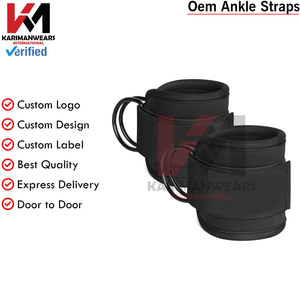 Double D Ring Ankle Strap Gym Cable Attachment Leg Workout Fitness Strap Manufacturer - Product Image 2