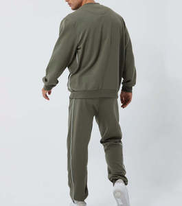 <b>Men's</b> Slim Fit 2-Piece Fleece Tracksuit Set Hoodie Pants Solid Pattern Plain Dyed Breathable Eco-Friendly Tracksuit For <b>Men</b> - Product Image 3