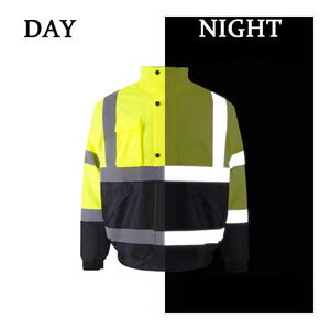 Venta al por mayor poliéster personalizable OEM Hi vis ropa de trabajo impermeable de manga larga seguridad reflectante chaqueta de invierno cinta reflectante - Product Image 5