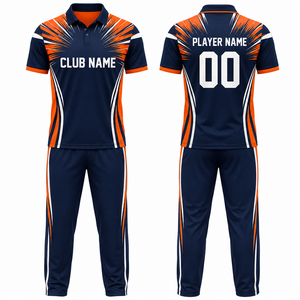 Uniforme de Cricket Personalizado con Sublimación, Unisex, Morado y Negro, Conjunto Deportivo Transpirable, 100% Poliéster, Talla Adulto, Fusión sin Costuras - Product Image 1