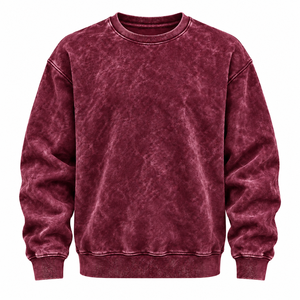 Sweat-shirt surdimensionné pour homme en molleton 100% coton OEM, 500 GSM, grande taille, délavé à l'acide, avec logo brodé personnalisé - Product Image 5