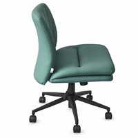 DM Wholesale Chaise de bureau pivotante compacte sans accoudoirs en similicuir, à roulettes, pour petits espaces, chambre et bureau à domicile, OEM