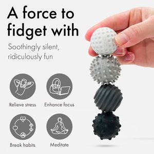 Fidget Spinner Magnetico in Silicone con Sfere, Divertente e Antistress per Adulti, con Fossette e Onde Texturizzate, Allevia Stress e Ansia - Product Image 2