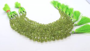 Cuentas facetadas de peridoto natural AAA en forma de cebolla de 5-6 mm, cuentas de peridoto verde de 8 pulgadas para la fabricación de joyería. - Product Image 6