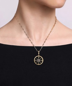 Collier pendentif boussole de luxe en argent sterling 925 avec étoile du Nord en nacre, bijoux pour femmes - Product Image 4