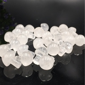 Pierre de guérison en quartz naturel transparent sculptée en forme de champignon pour la méditation Reiki, la décoration Feng Shui, vente en gros - Product Image 2