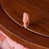 Table de toilette rose glamour pour chambre à coucher avec miroir et tabouret rembourré, petite coiffeuse de luxe moderne en bois de chêne, fournisseur en gros