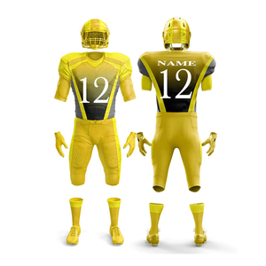 Ensemble maillot blanc et pantalon jaune numéro 16, sublimé, anti-humidité, ajusté, vêtements pour hommes, uniforme de football américain - Product Image 4