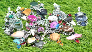Collares con Colgantes de Piedras Preciosas Naturales Variadas, Chapados en Plata sobre Latón, con Cruz Cristiana, Hechos a Mano, Joyería de Moda para Mujer - Product Image 6