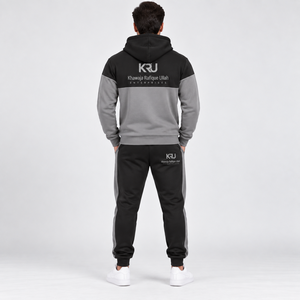 Ensemble survêtement à capuche pour homme Khawaja Rafique Ullah Enterprises, couleur contrastée, sweat-shirt et pantalon en coton pleine longueur, automne - Product Image 3
