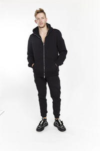 <b>Black</b> <b>zipper</b> <b>hoodie</b> Custom <b>Zipper</b> <b>Hoodie</b> Oversized Heavyweight Fleece Unisex Streetwear Sweatshirt OEM ODM Wholesale Manufactur - Product Image 2
