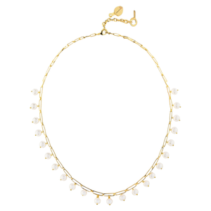 Gold Plated Flower Pearl Drop Belly Chain Classic Trendy Body Jewelry for Party Wedding - Product Image 1