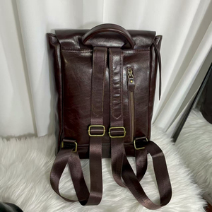 Vintage Style Leather <b>Backpack</b> With Spacious Interior Laptop Space <b>Secure</b> Buckle Closure And Comfortable Daily Carry Design - Product Image 3