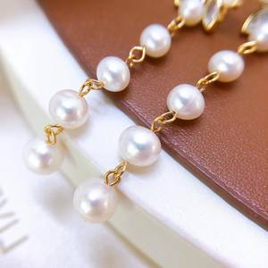 French Girlish Butterfly Design 3-8 Freshwater <b>Pearl</b> <b>Earrings</b> with Mother of <b>Pearl</b> Inlay South Korea Collection - Product Image 1