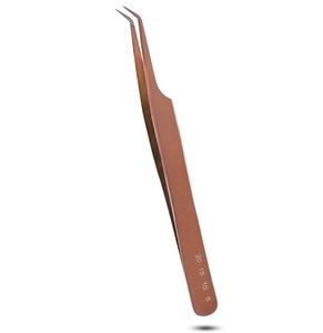 Pinzas de Aislamiento Profesionales de Acero Inoxidable con Logotipo Personalizado para Extensiones de Pestañas, Punta Puntiaguda, Marca Privada, Gris - Product Image 2