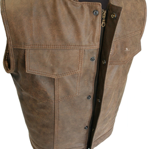Gilet en cuir pour homme OEM ODM Personnalisé Vente en gros Veste sans manches de motard pour adultes Blouson moto Décontracté Haut de gamme 2026 - Product Image 3