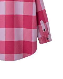 Chemise-veste en flanelle à carreaux rose beige personnalisée pour homme, à manches longues, boutonnée, chaude, style décontracté, pour l'hiver - Product Image 5