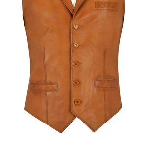 <b>Men's</b> Real <b>Leather</b> <b>Vest</b> For Sale Classic Casual Fashion Sleeveless Outerwear <b>Men</b> <b>Leather</b> <b>Vest</b> in Wholesale Rate - Product Image 5
