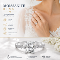 Superbes bagues d'éternité et de mariage en argent S925 avec diamant simulé Moissanite 2 carats D VVS1, bijoux raffinés