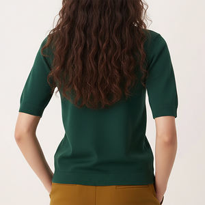 Polo de golf pour femme en coton 100% de haute qualité, fermeture à boutons, sur mesure, léger, anti-transpiration - Product Image 3