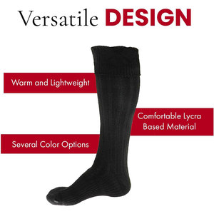 Chaussettes écossaises traditionnelles à motif côtelé pour kilts en tartan, confortables et en tissu doux - Product Image 5