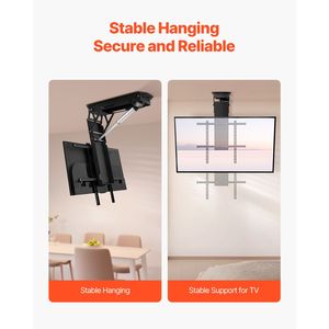 Supporto TV Elettrico Regolabile da Parete per TV da 32-70 Pollici, Supporto TV Motorizzato da Soffitto con Funzione Ribaltabile, Compatibile con TV Minime da 65 Pollici - Product Image 4
