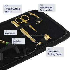 Kit de herramientas de extensión de pelo, alicates de acero inoxidable para estirar el pelo, herramienta de microeslabones, bucle y tijera - Product Image 4