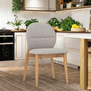 Silla de Comedor Moderna Minimalista Premium con Estructura Tapizada de Haya en Color Natural para Uso en Comedores y Apartamentos - Product Image 1