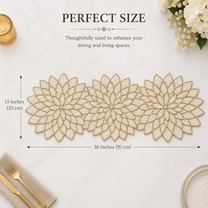 Floral Embroidered Cotton Table <b>Runner</b> Floral Pattern Home Decor <b>Washable</b> - Product Image 2