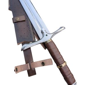 Couteau de combat à lame droite en acier, manche en cuir, qualité industrielle, lame simple incluse - Product Image 6
