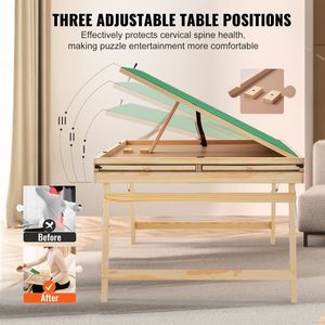 Puzzle regolabile a 3 angoli inclinabili 1500 pezzi in legno Puzzle Plateau con 4 cassetti gambe pieghevoli regalo per adulti per mamma - Product Image 3