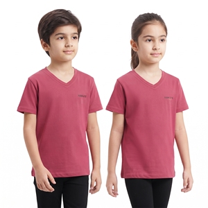 Camiseta de Manga Corta Lisa para Niños y Niñas, Cuello Redondo, Estilo Casual, Ropa Básica Informal, Venta al Por Mayor - Product Image 3