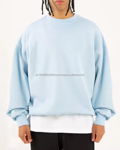 Sweat-shirt unisexe à col rond en coton français lourd, avec logo personnalisé, basique, pour homme - Product Image 2