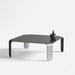 Mesa de Centro de Metal de Lujo Nórdico, Mesa Baja Minimalista para Sala de Estar Moderna, Decoración de Oficina en Casa - Product Image 2