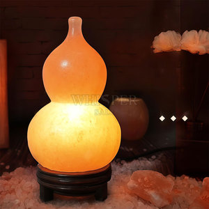 Lampe de sel de l'Himalaya miniature sculptée en cristal naturel, lumière chaude, décoration moderne pour la maison, lampe de table du Pakistan - Product Image 4