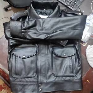 Chaqueta Safari de Invierno para Hombre, Servicio OEM, Cuero Genuino Recubierto, Cuello Alto, Impermeable, Denim Teñido Liso, Patrón Estándar - Product Image 4