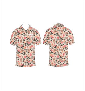 Polo personnalisé vintage à imprimé floral, manches courtes, décontracté, été, imprimé sur toute la surface, pour hommes et femmes - Product Image 6