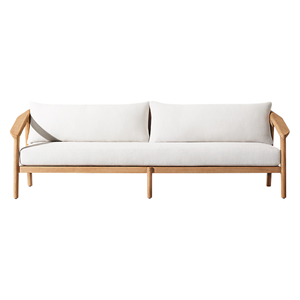 Modern Minimalist <b>Outdoor</b> <b>Sofa</b> Solid Teak Frame Waterproof Cushion Contemporary Patio Lounge Couch Luxury Garden Furniture - Product Image 4